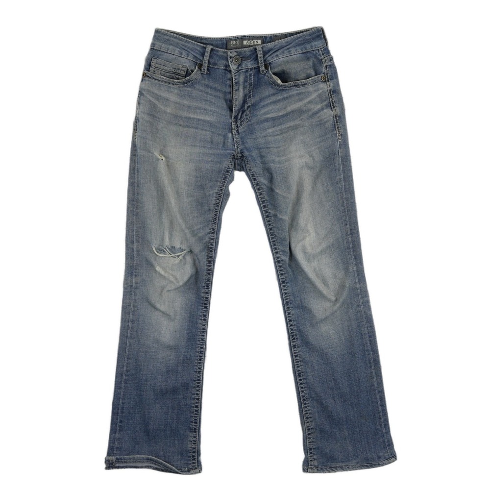 BKE Aiden‎ Jeans Men's Size 30R Distressed Medium Wash Coolmax Stretch Bootcut